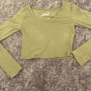 Avocado green long sleeve shirt.